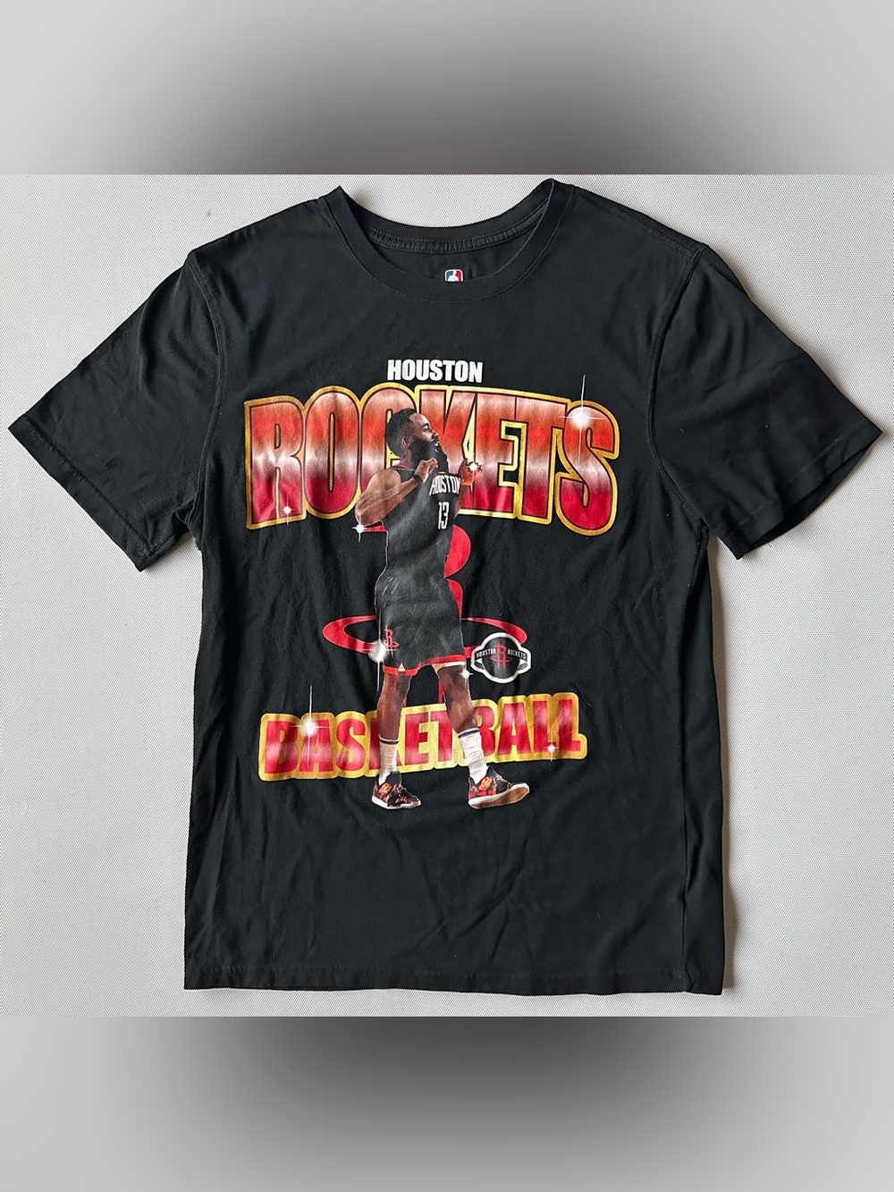 NBA Houston Rockets James Harden Retro Graphic T Shirt Men’s Medium Black Red